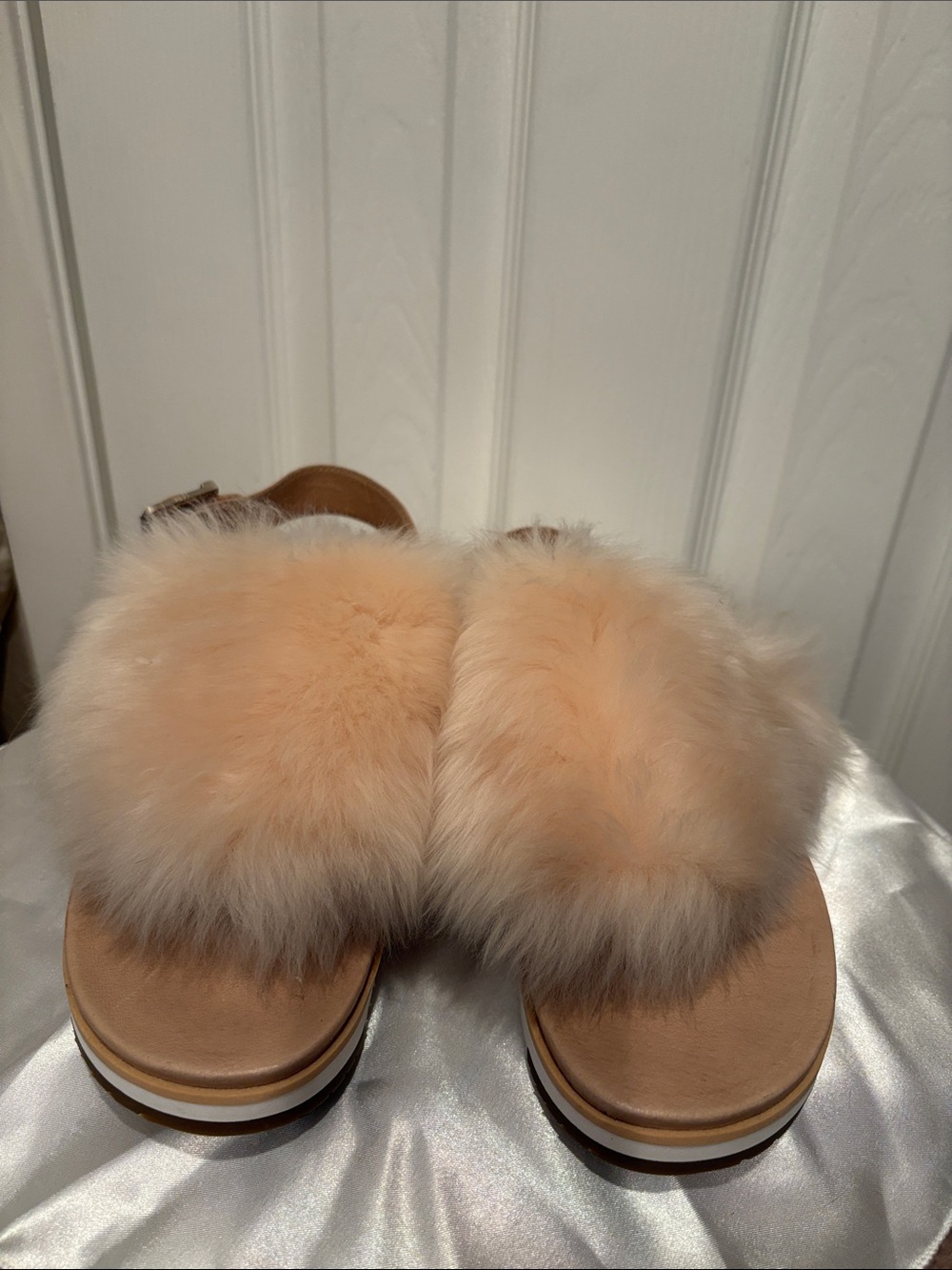 UGG Peach Faux Fur Slide Sandals - Women's Cozy Slippers